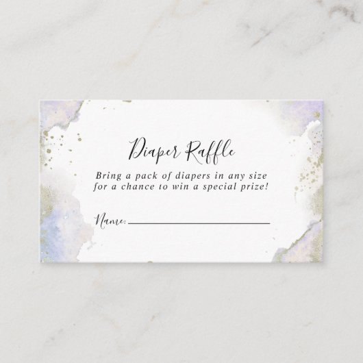 シンプル紫ミニマリストおむつラッフルチケット エンクロージャーカード (正面)
