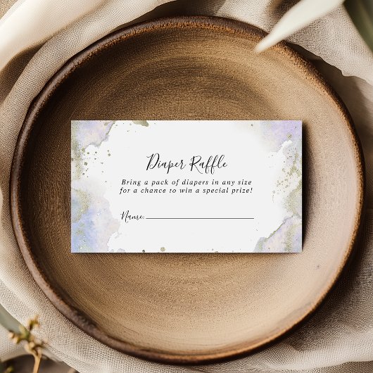 シンプル紫ミニマリストおむつラッフルチケット エンクロージャーカード