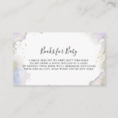 シンプル紫ミニマリスト赤ちゃんシャワーブックリクエスト エンクロージャーカード (正面)