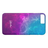 シンプル紫モダンと青のポリゴン背景 Case-Mate iPhoneケース (裏面(横))