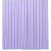 シンプル紫モダンの縦ストライプ線 シャワーカーテン (正面)