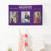 シンプル紫モダン写真卒業パーティバナー 横断幕 (インサイチュ)