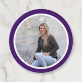 シンプル紫モダン写真卒業 フェイバータグ (正面)