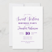 シンプル紫モダン白写真甘い16 16 招待状 (正面)