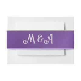 シンプル紫モノググラデーションラム 招待状ベリーバンド