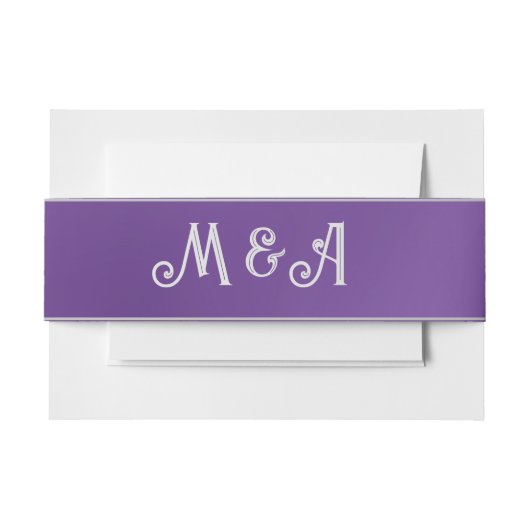 シンプル紫モノググラデーションラム 招待状ベリーバンド (正面例)