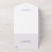 シンプル紫モノグラムエレガントな結婚式 オールインワン招待状 (外側)