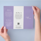 シンプル紫ラベコンテンポラリーンダーQRコードモダン チラシ (手)