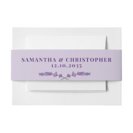 シンプル紫ラベンダーウォーター結婚カラー 招待状ベリーバンド