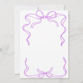 シンプル紫リボンフレームブライダルシャワー 招待状 (裏面)