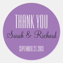 シンプル紫結婚様 ラウンドシール