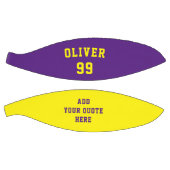 シンプル紫色と黄色の名前番号引用文 バスケットボール (パネル)