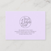 シンプル紫色の手書きハートお客様ありがとう 名刺 (裏面)
