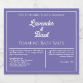 シンプル紫色の白色防水製品ラベル スパークリングワインラベル (シングルラベル)