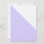 シンプル紫色の白金ゴールドバプテモダンィス 招待状 (裏面)