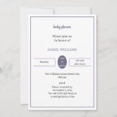 シンプル紫色の赤ちゃんシャワーカスタマイズ 招待状 (正面)