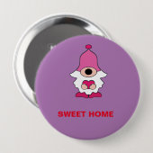 シンプル紫色ゲノム甘ホームマグネット 缶バッジ (正面&裏面)