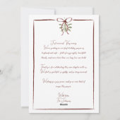 シンプル結婚したメリー&レッドボウ写真ドードル シーズンカード (裏面)