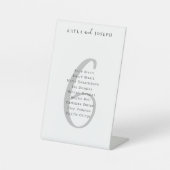 シンプル結婚のゲストリストテーブル番号6 台座サイン (正面)