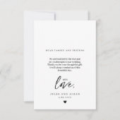 シンプル結婚のスクリプトメッセージに感謝モダン サンキューカード (正面)