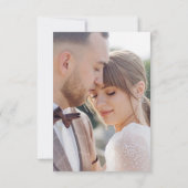 シンプル結婚のスクリプトメッセージに感謝モダン サンキューカード (裏面)