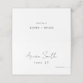 シンプル結婚のテーブル座席表名と食事の選択 プレイスカード (外部開封)