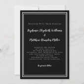 シンプル結婚のミニマリストシック白黒 招待状 (正面)