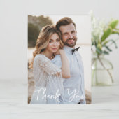 シンプル結婚の写真あいさつ文の追加 サンキューカード (スタンド正面)