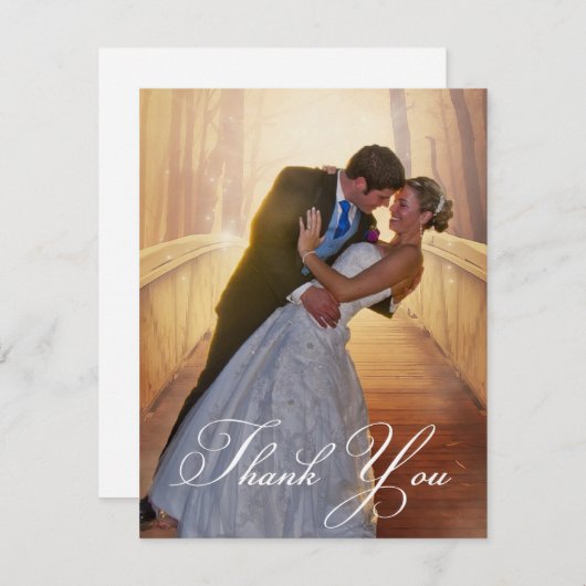 シンプル結婚の写真あいさつ文の追加 サンキューカード (正面/裏面)