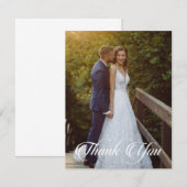 シンプル結婚の写真あいさつ文の追加 サンキューカード (正面/裏面)