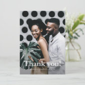 シンプル結婚の写真と感謝メッセージ サンキューカード (スタンド正面)