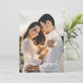 シンプル結婚の写真に婚約したなりま結婚したす 招待状 (スタンド正面)