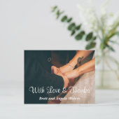 シンプル結婚の写真の愛感謝していと ポストカード (スタンド正面)