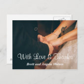 シンプル結婚の写真の愛感謝していと ポストカード (正面/裏面)