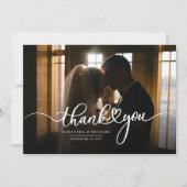シンプル結婚の写真の手書きありがとう カード (正面)