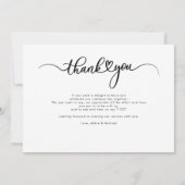 シンプル結婚の写真の手書きありがとう カード (裏面)