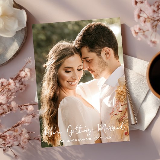 シンプル結婚の写真を撮る 招待状