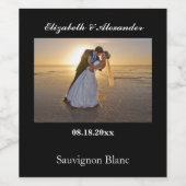 シンプル結婚の写真ワインボトルお気に入りワインラベル ワインラベル (シングルラベル)