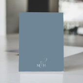 シンプル結婚の埃っぽい青い書道カード