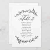 シンプル結婚の座席表フローラテーブルプラン2 招待状 (正面/裏面)