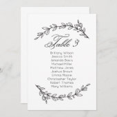 シンプル結婚の座席表フローラテーブルプラン3 招待状 (正面/裏面)