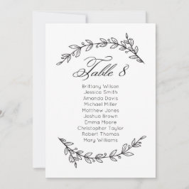 シンプル結婚の座席表フローラテーブルプラン8 招待状