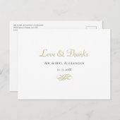 シンプル結婚の感謝白黒花婿 ポストカード (正面/裏面)