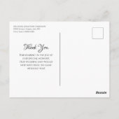 シンプル結婚の感謝白黒花婿 ポストカード (裏面)