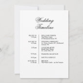 シンプル結婚の歓迎バッグレターとタイムラインカード 招待状 (裏面)