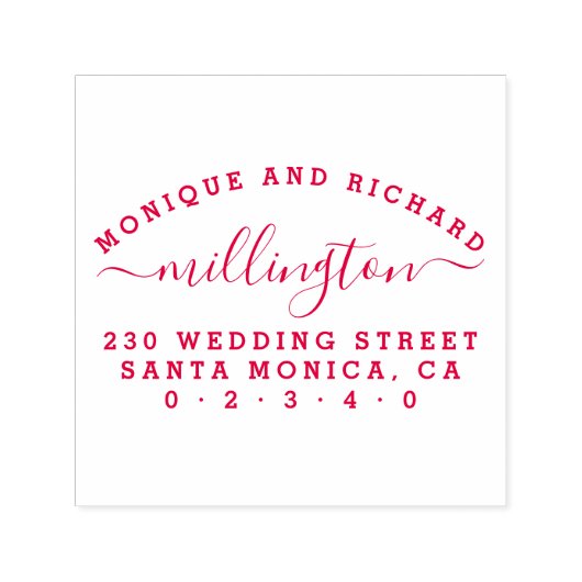 シンプル結婚の |スクリプトファミリ名差出人住所 セルフインキングスタンプ (デザイン)