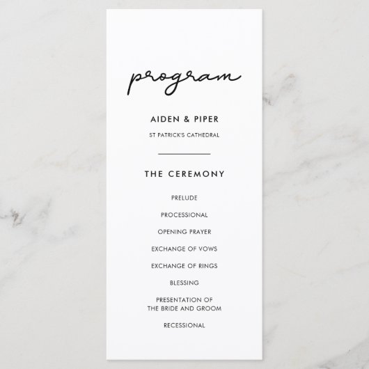 シンプル結婚の プログラム (正面)