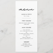 シンプル結婚の メニュー (正面)