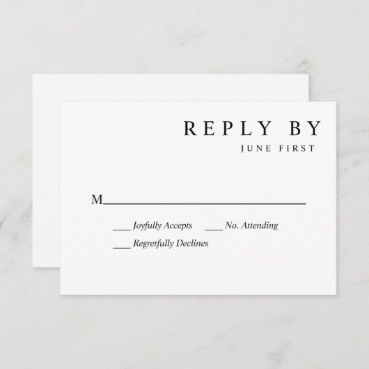 シンプル結婚の 出欠カード (正面/裏面)