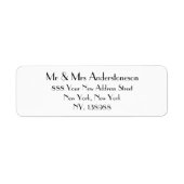 シンプル結婚のChic Script Name差出人住所 ラベル (正面)
